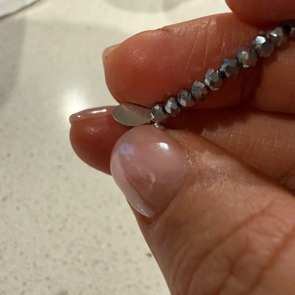 Sparkling Silver Faceted Bead Ankle Bracelet